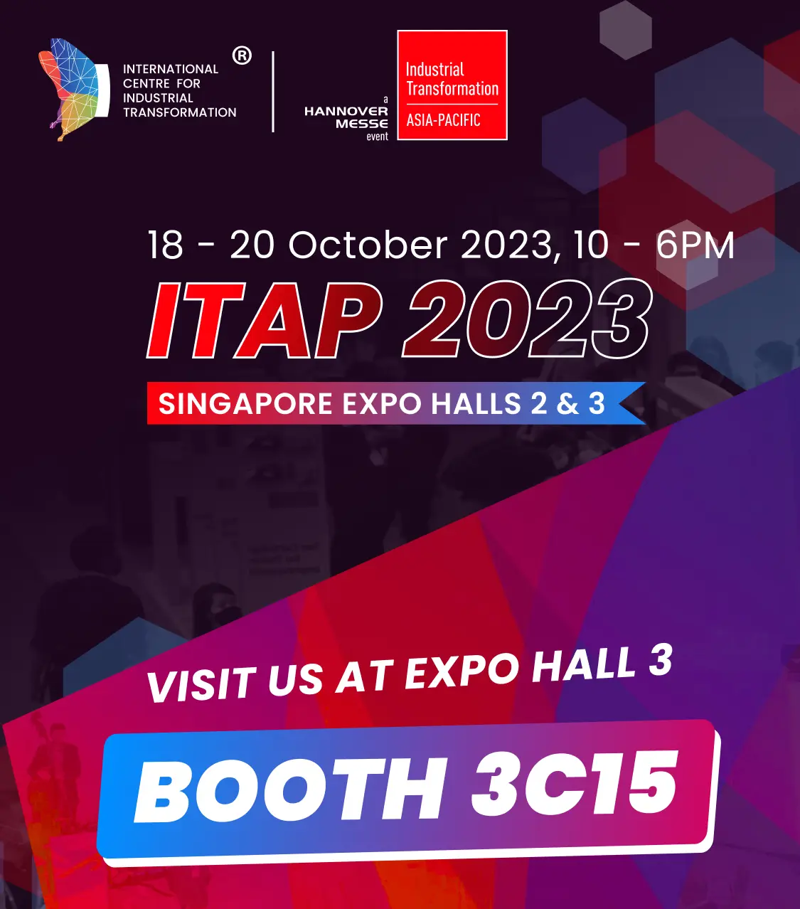 Itap 2023: Singapore expo halls.