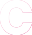 The letter c in pink on a black background.